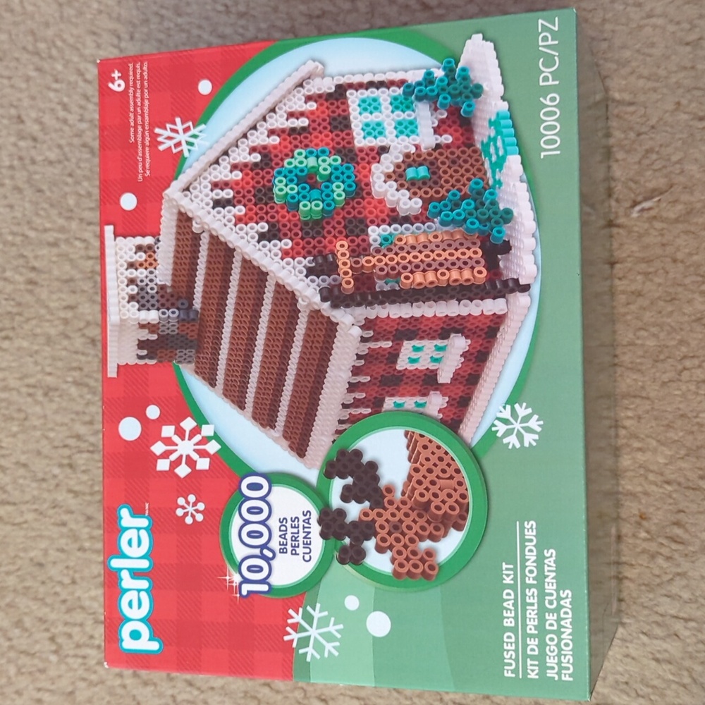 Perler bead kit Winter Lodge gingerbread house Christmas kit
